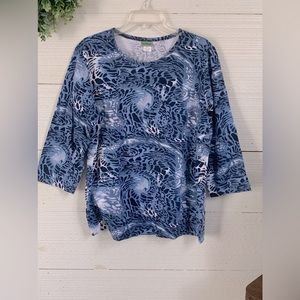 Woman’s 3/4 Length Sleeve Top by Sara Morgan. New. Size L.